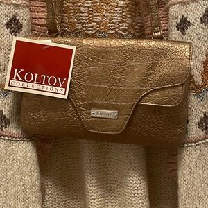 NWT Koltov Metallic Bronze Crossbody purse